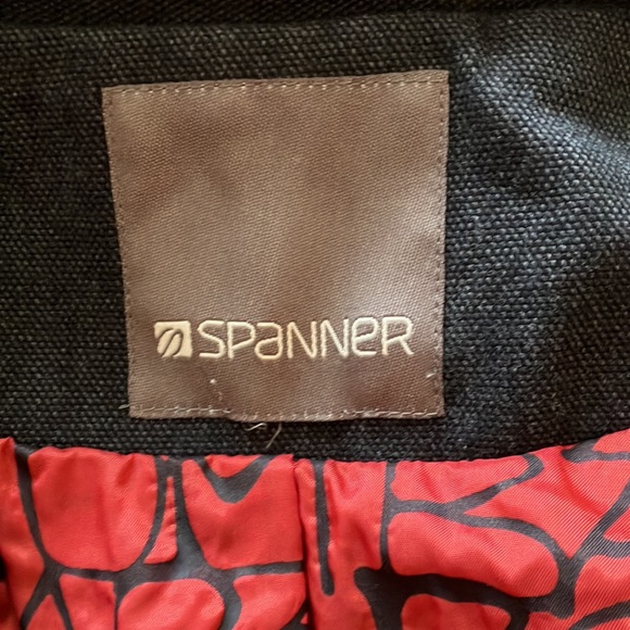 Fabulous dark gray jacket with brown zipper detail around collar and down front - Picture 9 of 16